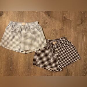 Checkered Blue and Black Shorts Set
